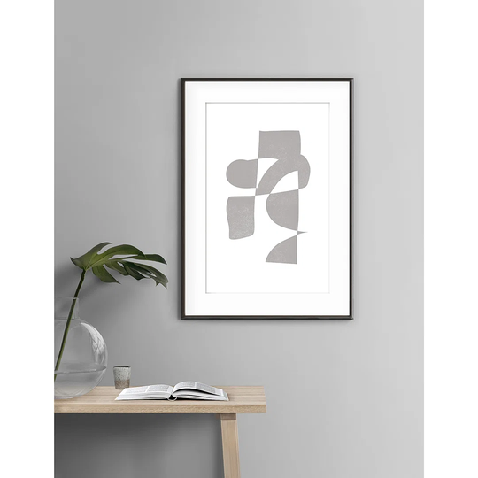Abstrait Gris - Picture Frame Graphic Art Print on Paper