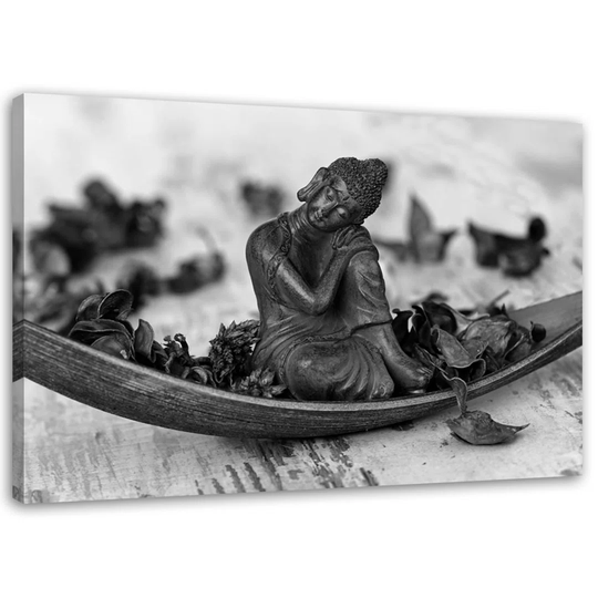 Canvas Print Buddha Zen Spa Black And White
