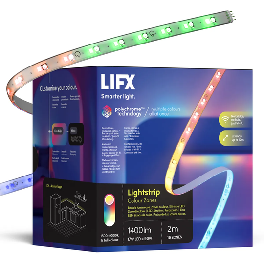 LIFX Lightstrip 2m Smart LED Light Strip - Full Colour Zones with Polychrome Technology