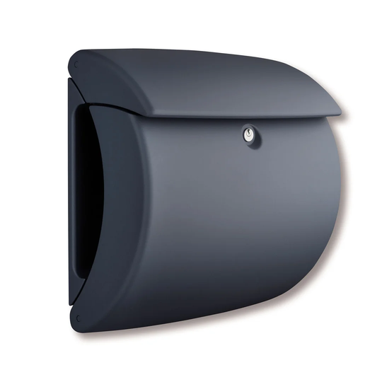 Pearl Anthracite RAL7016 High Quality Lacquer Finish Wall Mounted Lockable Weatherproof Post Box & Intergrated Newspaper Holder