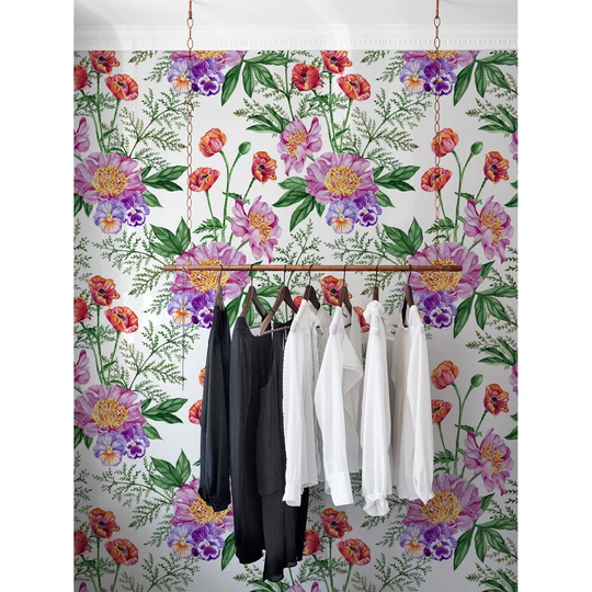 Aravella Bouquet Peonies Botanicalwork Wallpaper