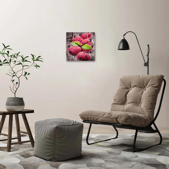 Juanesha Raspberries Silent Wall Clock