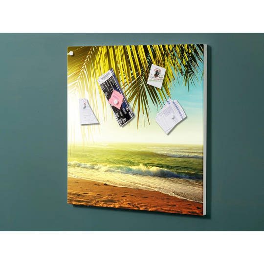 Notiz Motive Beach Palms Magnetic Wall Mounted Cork Board