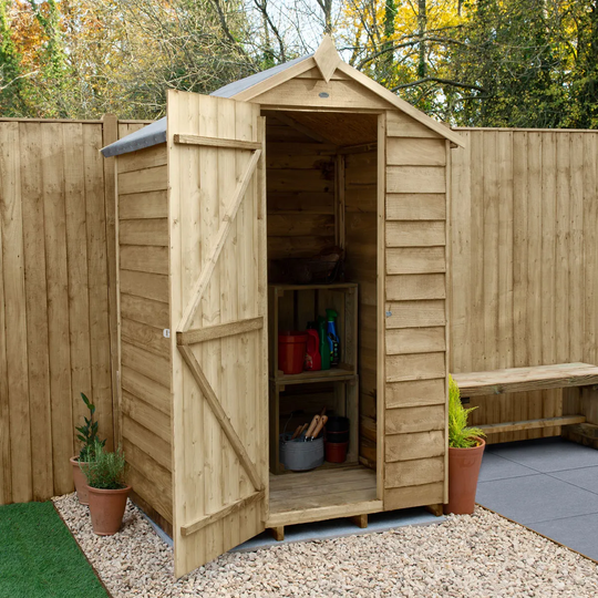 Forest Garden Overlap Pressure Treated 4X3 Apex Shed - No Window