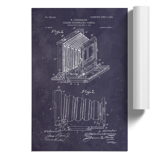 Camera Patent Dark - Unframed Graphic Art