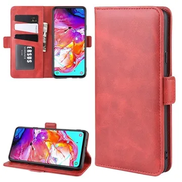 Samsung Galaxy A20s Wallet Case with Magnetic Closure - Red