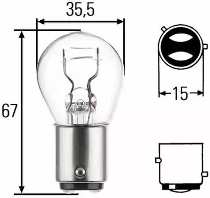 Bulb P21/4W 12V 8GD004772-121 by Hella