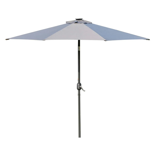Outsunny 2.7m Parasol with LED Lighting (base not included) - Grey