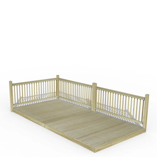 Forest Garden Decking Kit 2.4 x 4.8m with 4 x Balustrade