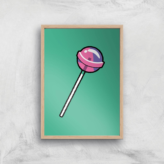 Lollypop Art Print - A4 - Wooden Frame