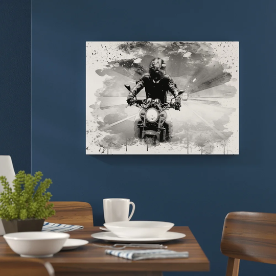 'Motorbike Rider' Graphic Art Print Poster