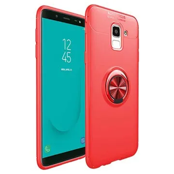 Samsung Galaxy J6 Magnet Ring Grip / Kickstand Case - Red