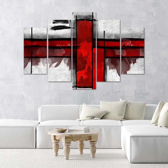 Canvas Print Abstract White Red