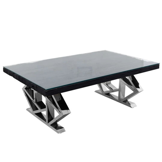 Square Glass Coffee Table 130 X 80 X 45 Cm