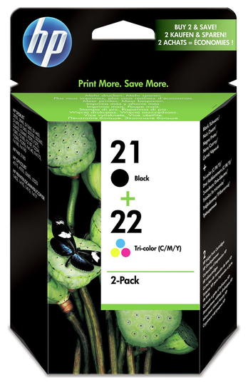 HP 21 & 22 Original Ink Cartridges - Black & Colour