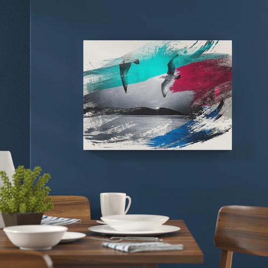 'Seagulls in the Rain' Graphic Art Print Poster