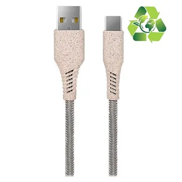 Ksix Eco-Friendly USB-A / USB-C Cable - 1m