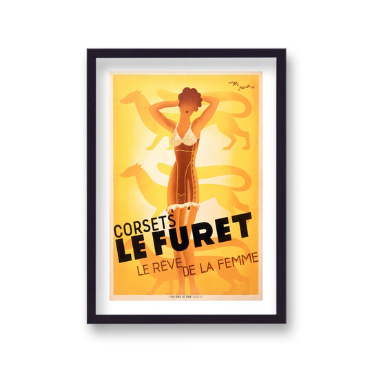 Vintage Advertising Print French Le Furet Corsets