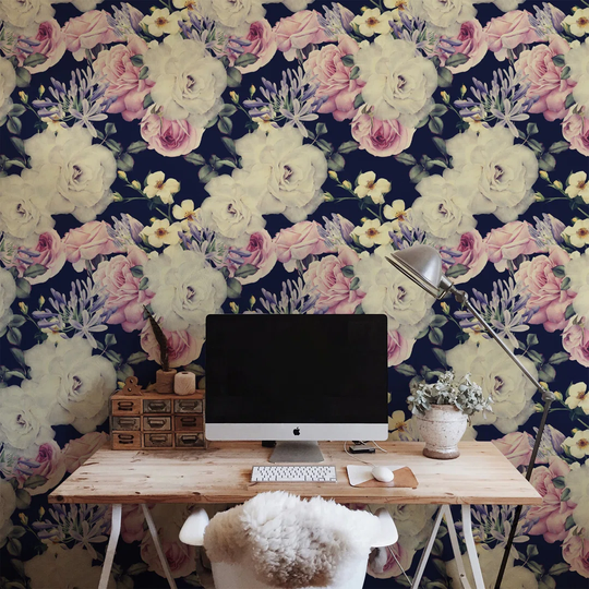 Walllpaper Roll 416X254cm Mural Decoration Kitchen Livingroom Bedroom Wallpaper Material With Print - Floralroses Vintage Flowers