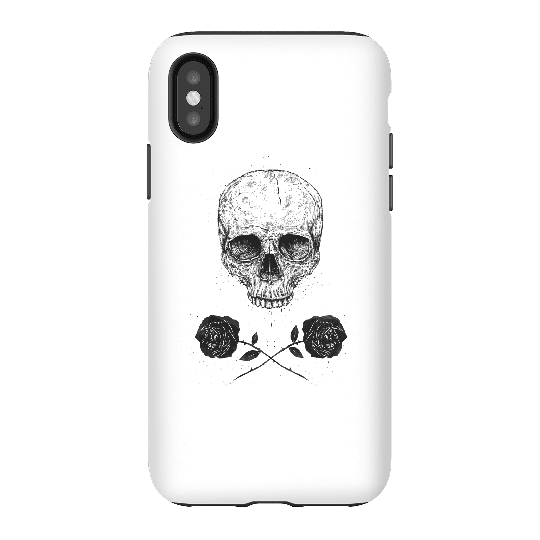 Balazs Solti Skull And Roses Phone Case for iPhone and Android - iPhone X - Tough Case - Matte