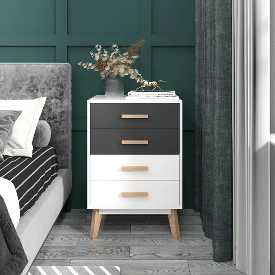 Fia 4 Drawer Bedside Table