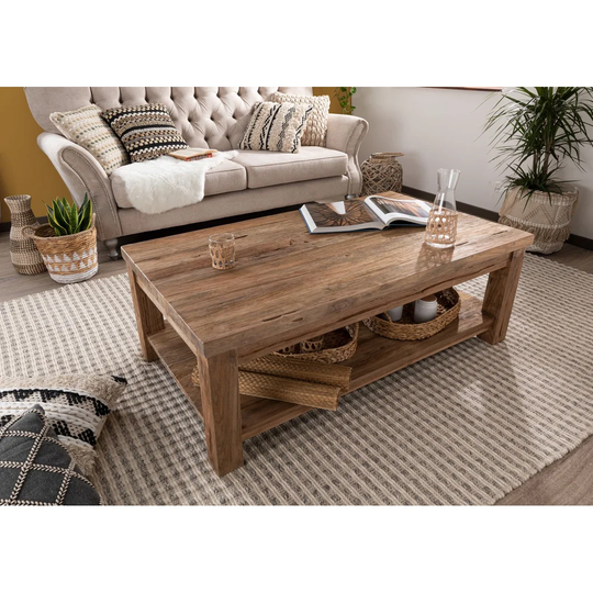 Bassano Solid Wood Coffee Table with Storage