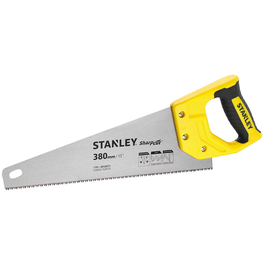 Stanley Sharpcut Saw 15" 7TPI - Yellow