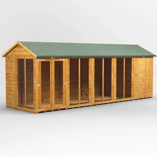 20X6 Power Apex Summerhouse Combi Including 4Ft Side Store