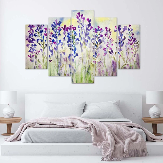 Canvas Print Purple Field Flowers