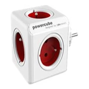 Allocacoc PowerCube original Multi-outlet 5 Plugs 16A - Red / White