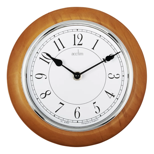 Newton 20.5cm Light Wood Wall Clock with Quartz Movement