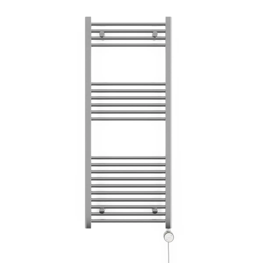 Terma Leo Electric Towel Rail with "MOA BLUE" Thermostatic Element Chrome - 1200 x 500mm 300w