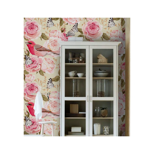 Ashlye Floral Birds Wallpaper
