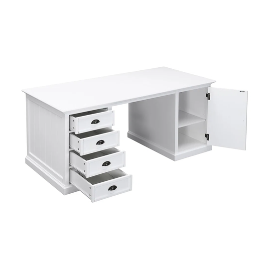 Amealia 170Cm W Rectangular Computer Desk and Cabinet