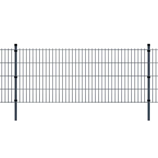 Vidaxl 2D Garden Fence Panels & Posts 2008X1230 Mm 4 M Grey