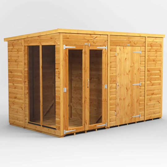 10X6 Power Pent Summerhouse Combi Including 6Ft Side Store