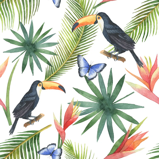 Walllpaper Roll 312X219cm Mural Decoration Kitchen Livingroom Bedroom Wallpaper Material With Print - Toucan Butterflyleaves