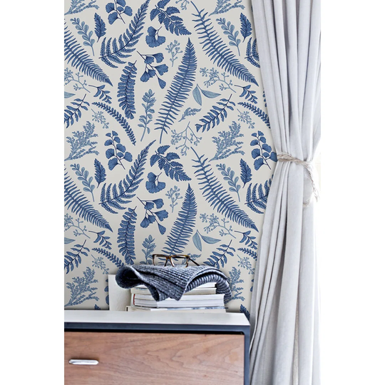 Walllpaper Roll 208X146cm Mural Decoration Wallpaper Material With Print Kitchen Livingroom Bedroom - Fern Leaves