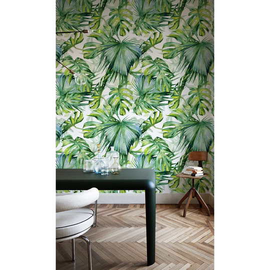 Matea Dense Jungle Botanical Leaves Hawaiian Wallpaper