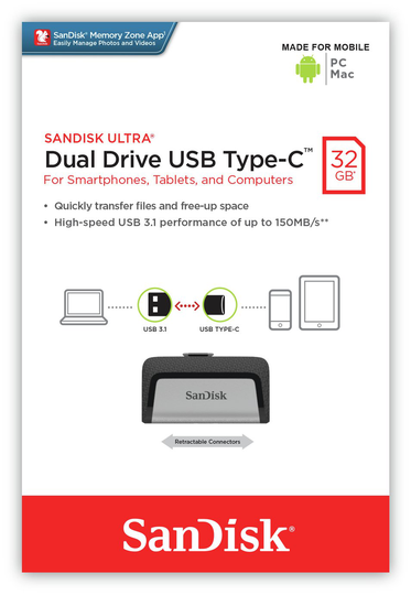 SanDisk Ultra Dual Drive USB 3.1 Type-C - 32GB