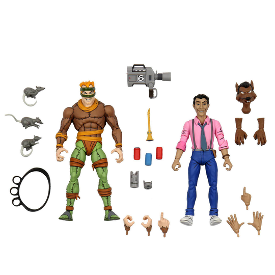 NECA Teenage Mutant Ninja Turtles Cartoon Rat King and Vernon 2 Pack Ultimate 7 Inch Scale Action Figure