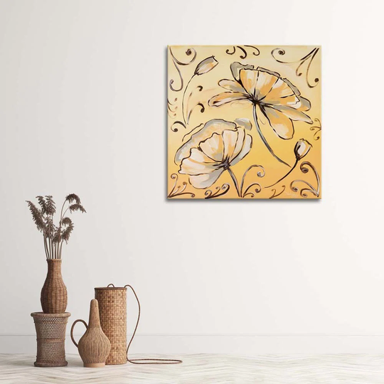 Canvas Print Flower Yellow As Painted