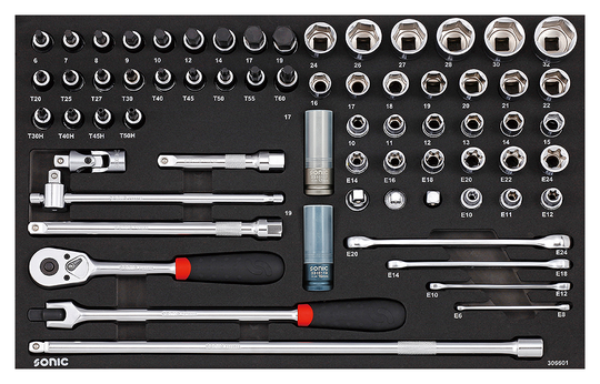 Sonic Socket set 1/2", 66-piece 306601