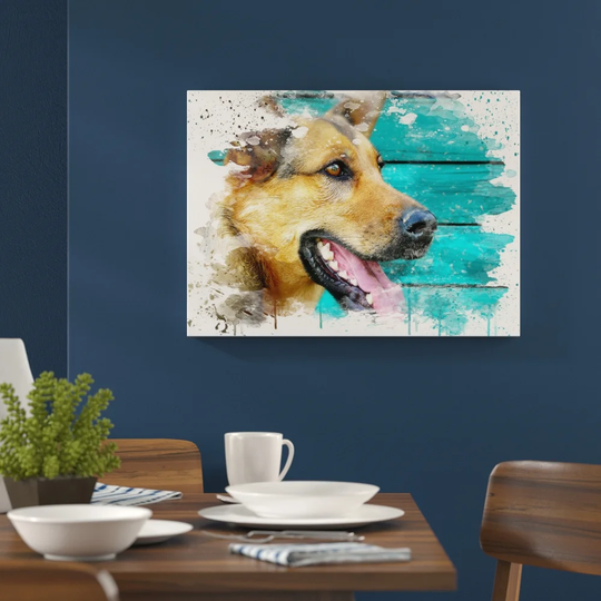 'German Shepherd Alsatian Dog' Graphic Art Print Poster