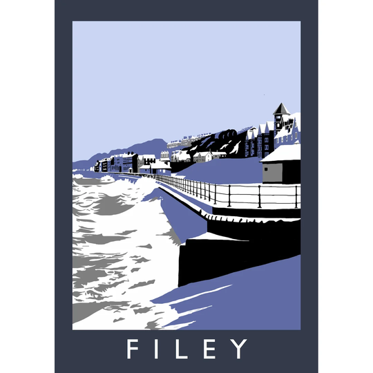 Filey in Snow by Richard O'Neil - Graphic Art Print on Paper