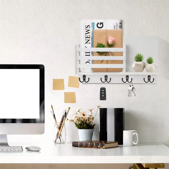 Wall Key Organizer with Mail Storage