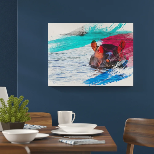 'Hippo Hippopotamus' Graphic Art Print Poster