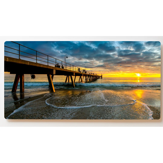 Backlight Motif Wall Picture Jetty Lake Sunset Magnetic Cork Board