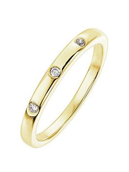Love Diamond 9Ct Yellow Gold Diamond Eternity Ring