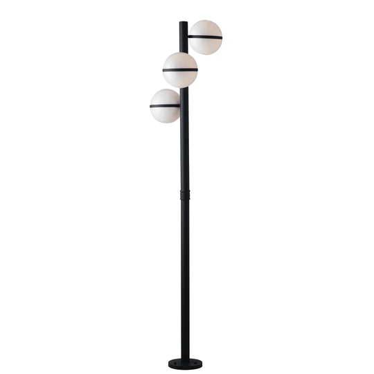 Black 1-Light 190Cm H Hardwired Lamp Post